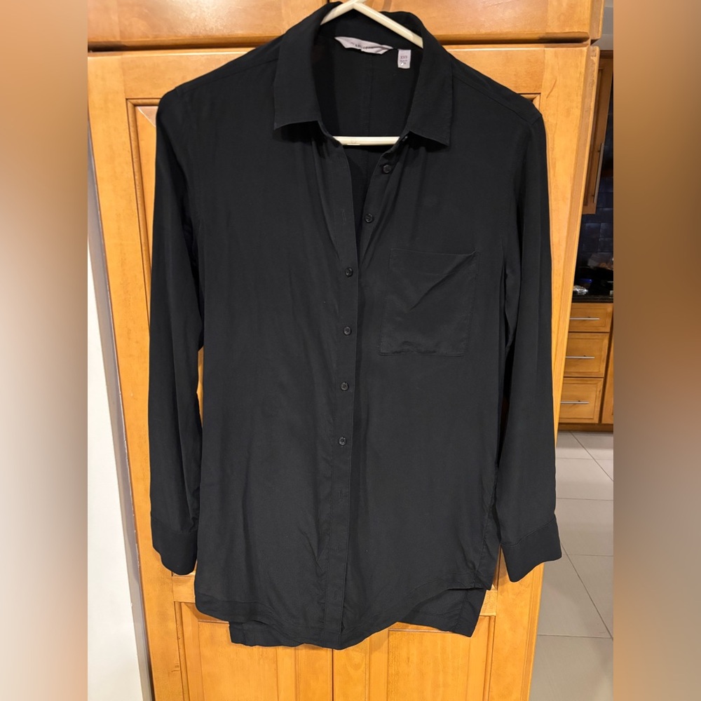 Athleta washable silk button front tunic size xxs